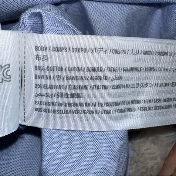 Abercrombie & Fitch Cropped Button Up Shirt Men’s Medium Blue Stretch - Picture 10 of 10